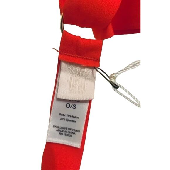 We are HAH Strung Out Garters Garter Belt in Siren Red, One Size (OS) - Picture 5 of 7